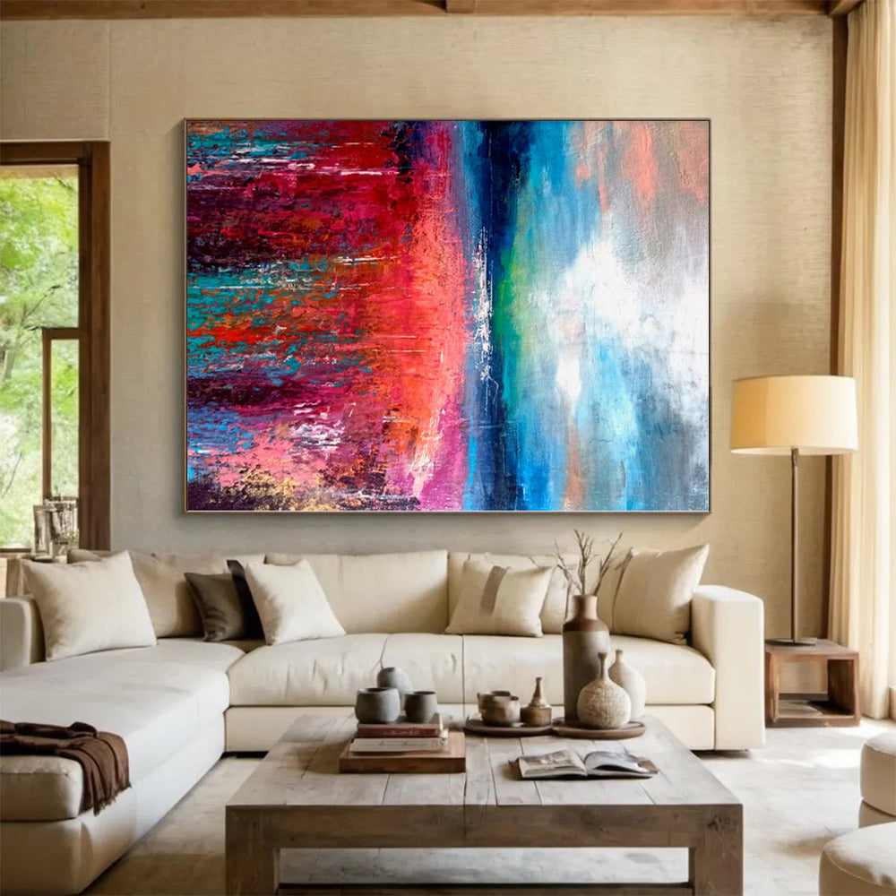 sunset field abstract acrylic design 3